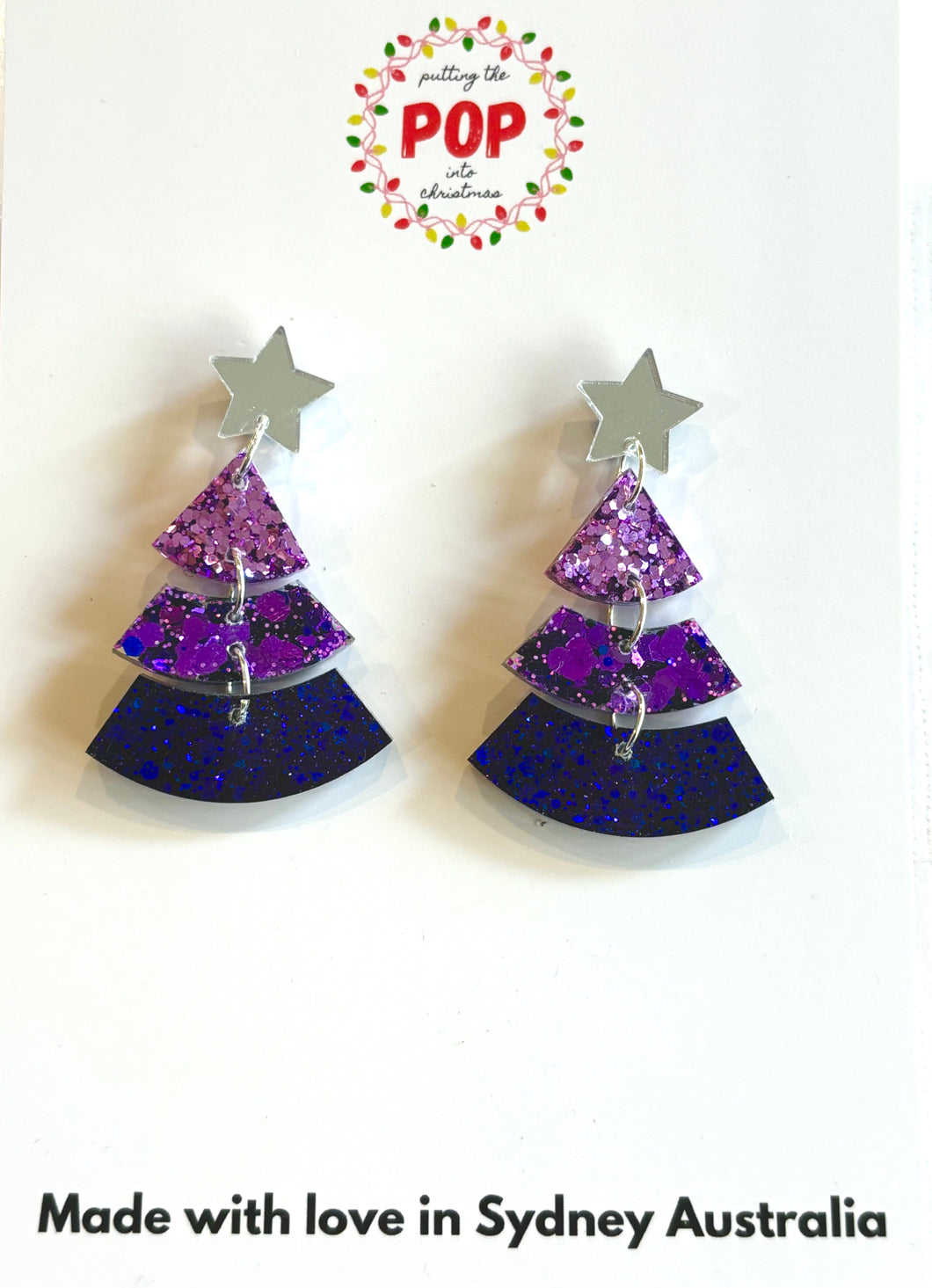 Purple Ombre Multi-tiered curved Christmas dangles