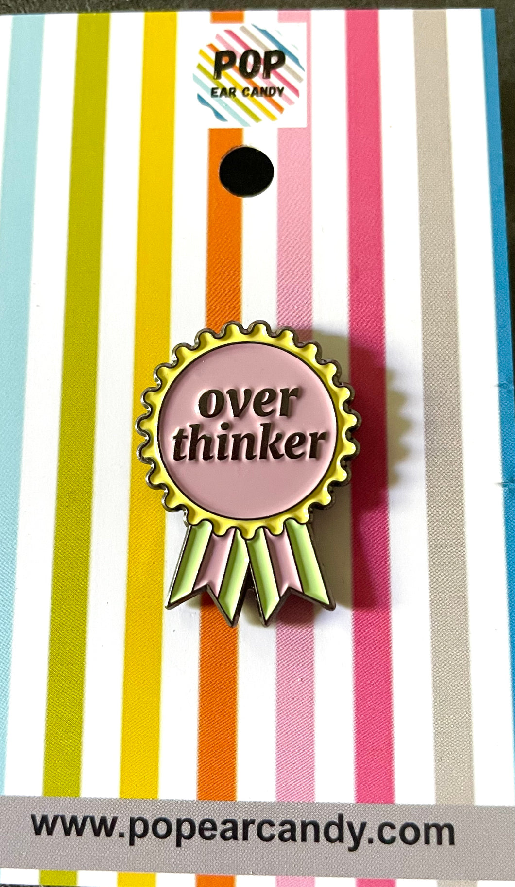 Enamel ‘Overthinker’ ribbon Pin