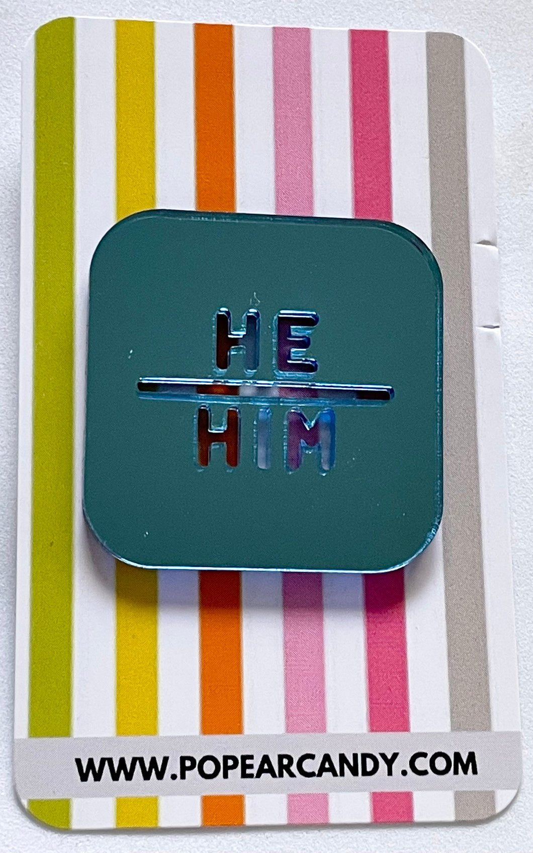 He/Him pronoun pin Blue