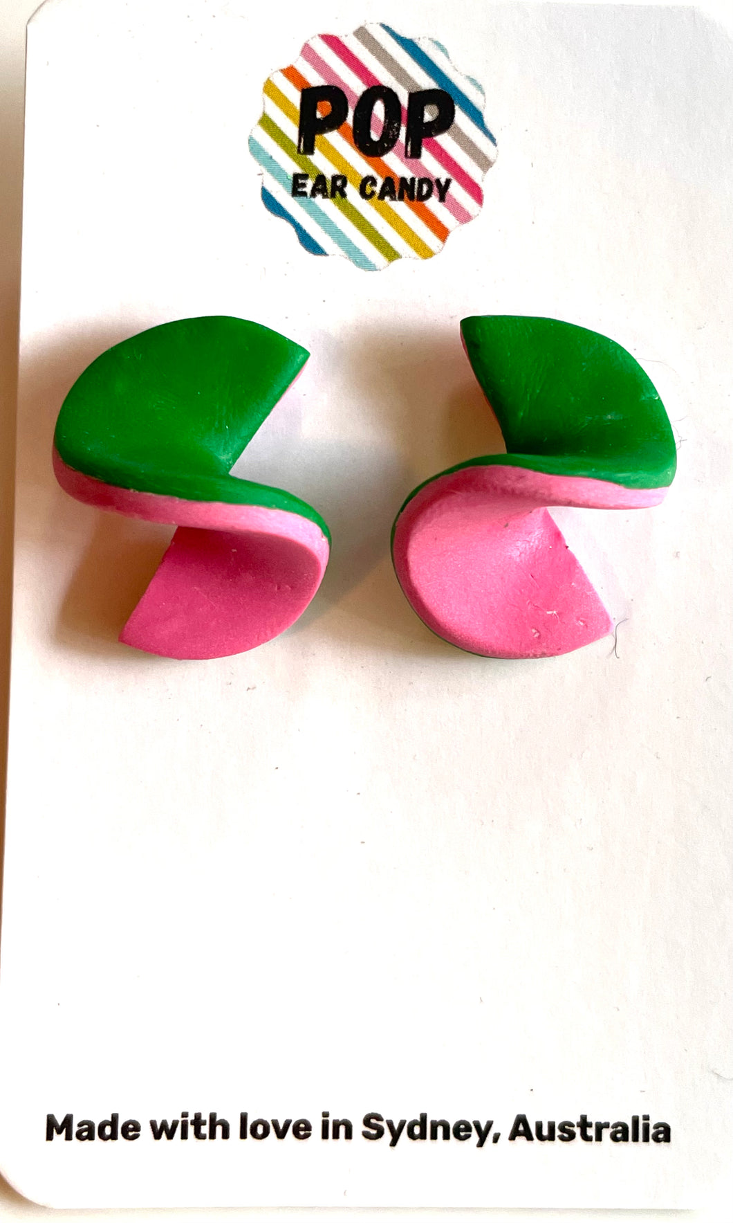 Green/Pink twist studs